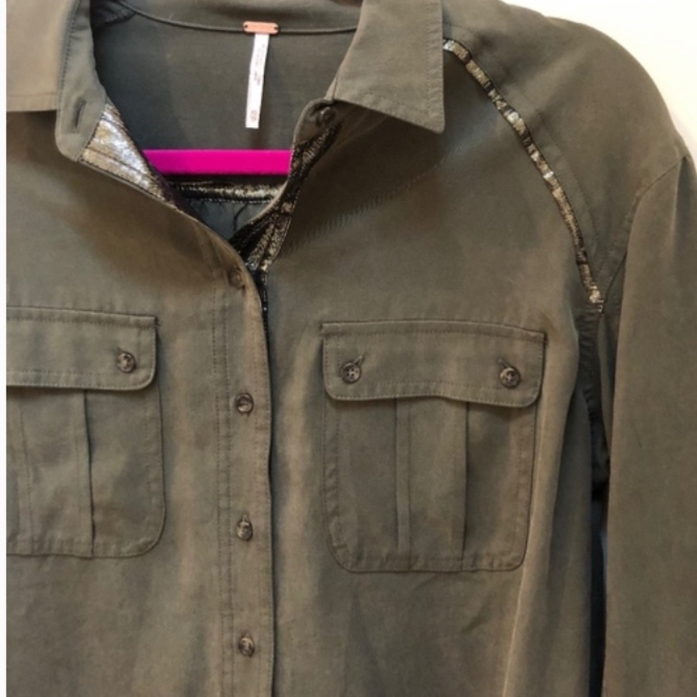 Off Campus Button Down Olive Shirt - image 6